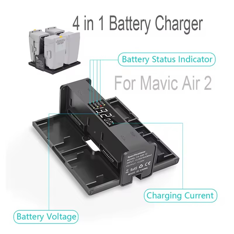 Drone Charging Hub - 4-in-1 draagbare opvouwbare oplaadhub voor Mavic