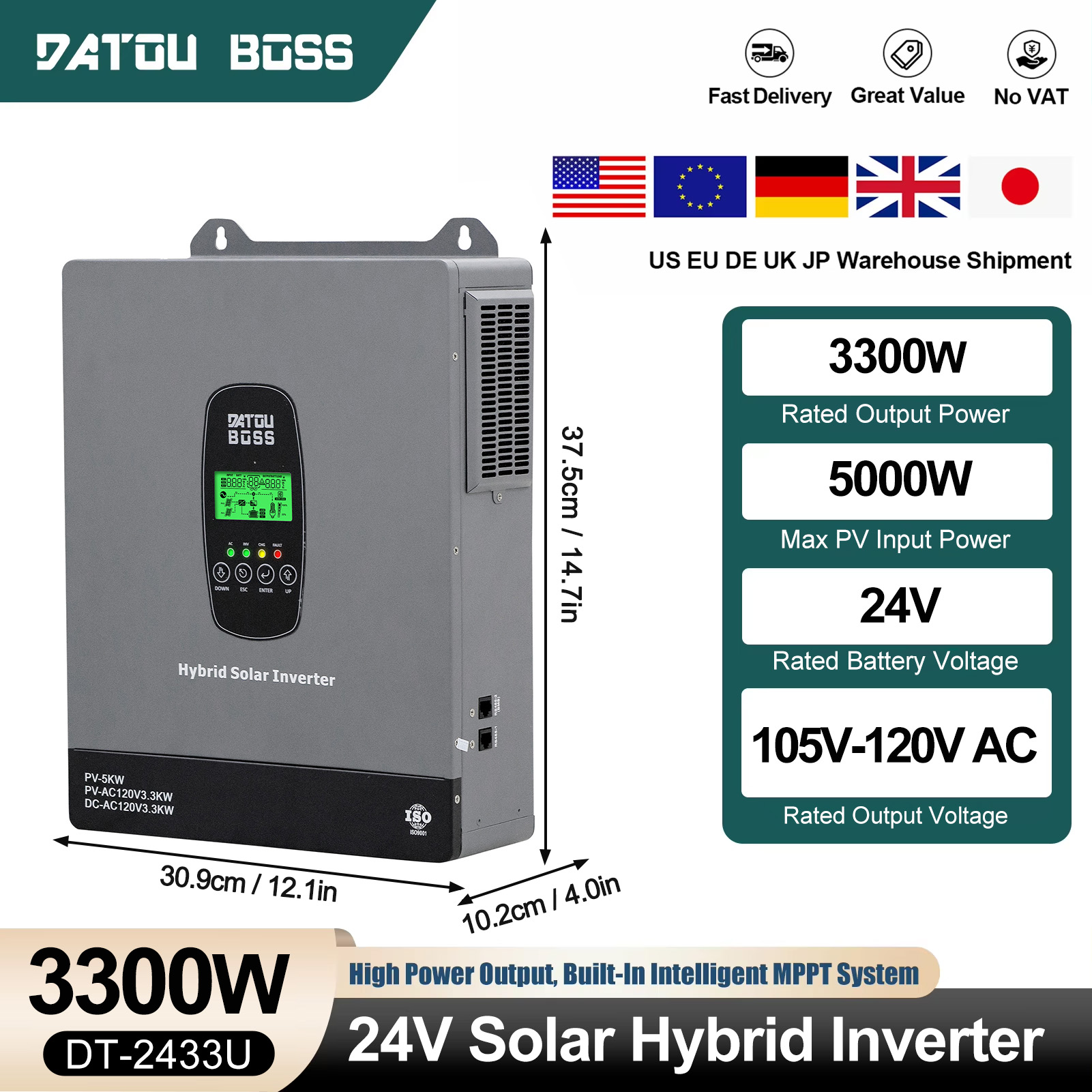 DATOUBOSS 3300W 24V Solar Inve - Drone Solar Charger recensie en prijs